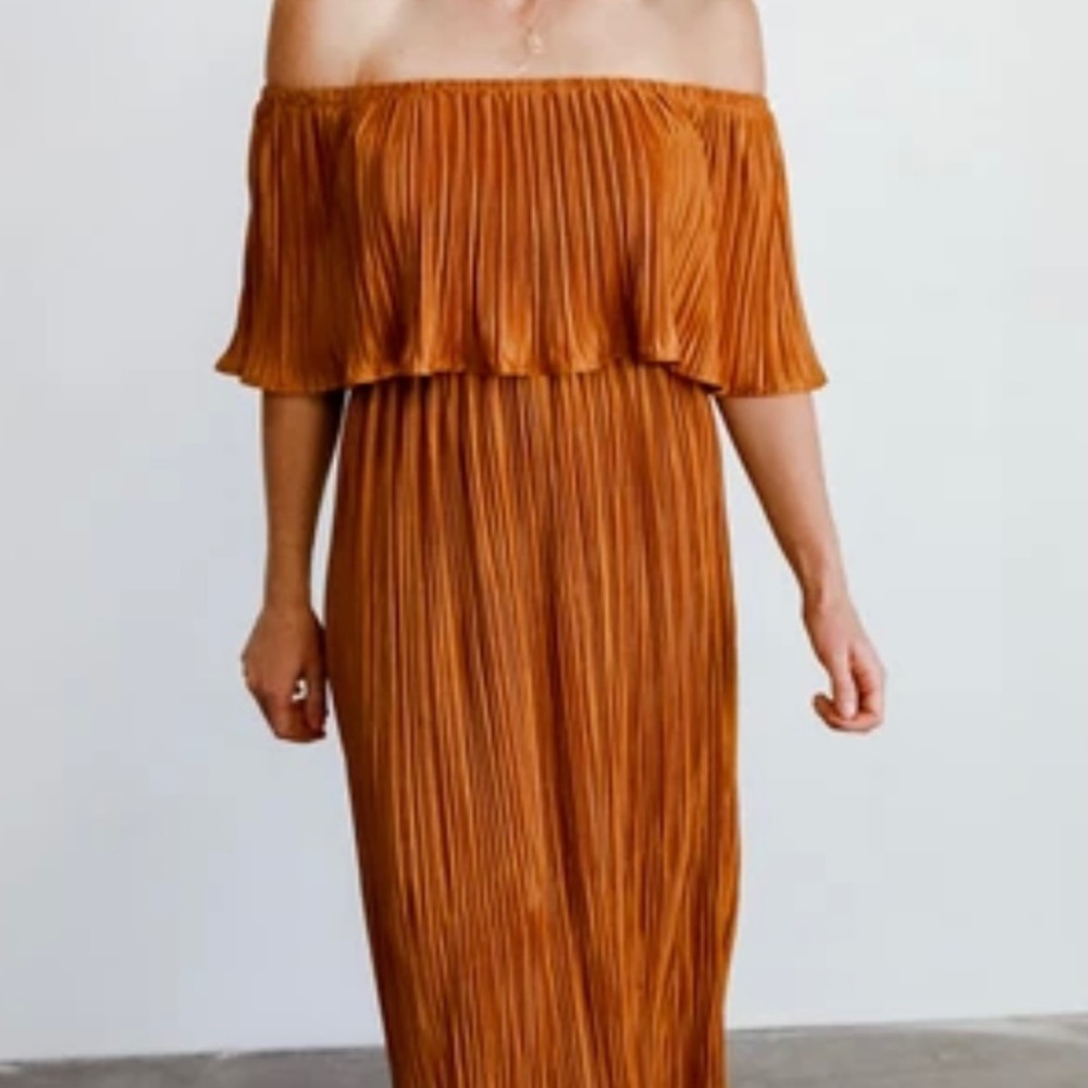 Elegant Strapless Brown Dress
